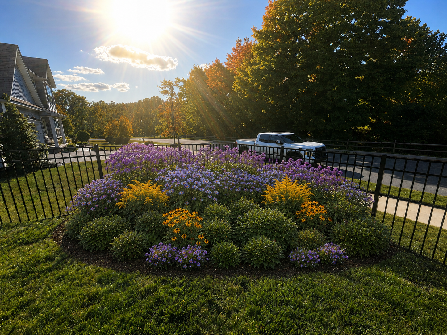 The corner bed in fall
